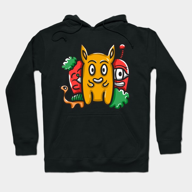 Monster Character Doodle Art Hoodie by happymonday